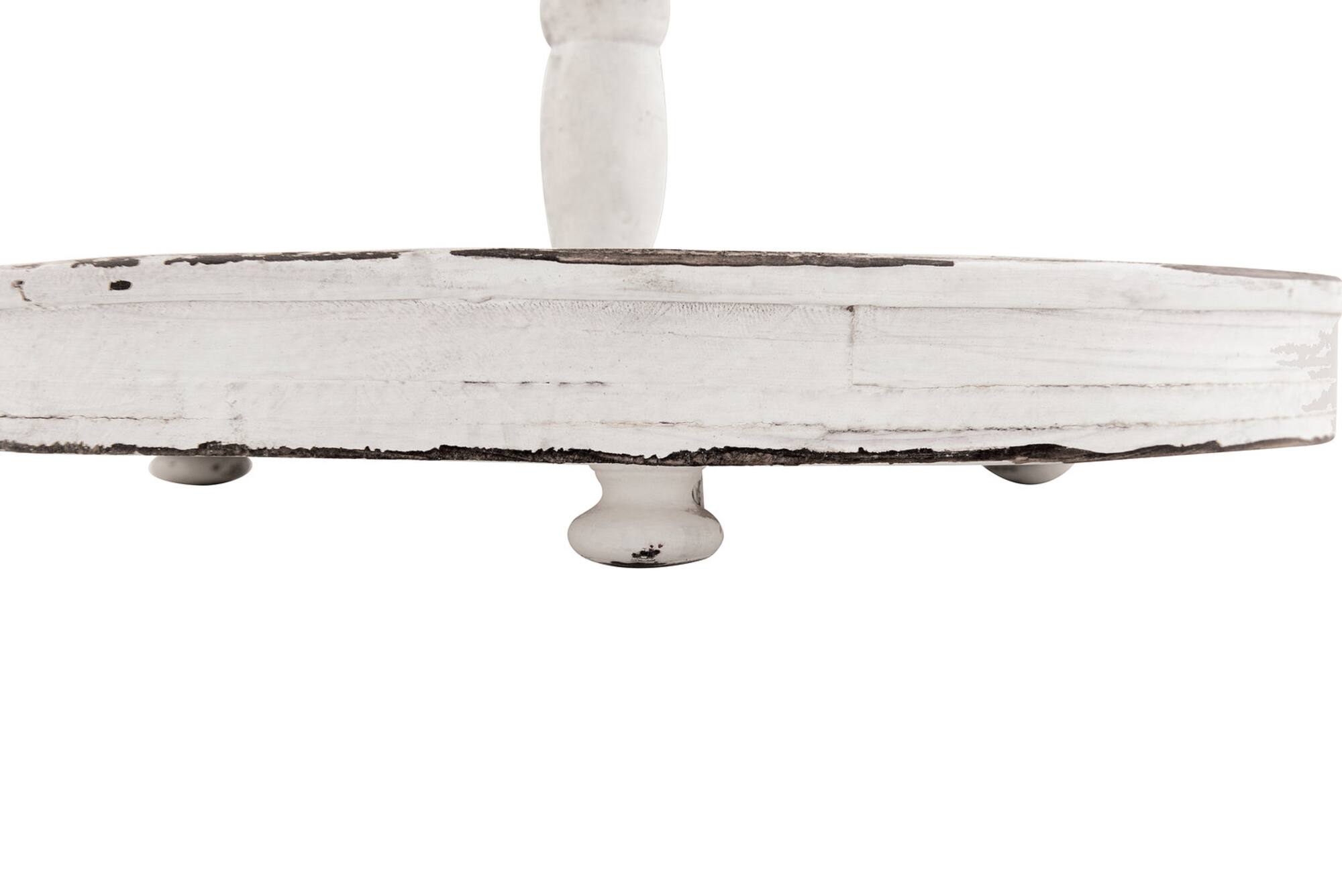 Hello Honey® 18.5" Distressed Cream Wood 2-Tier Tray